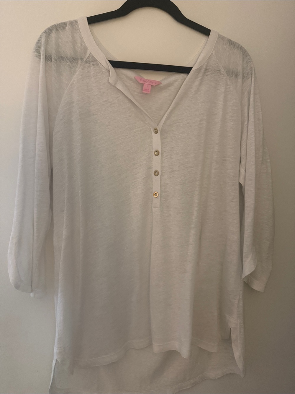 Lily Pulitzer - Lightweight White Henley-Style Women’s Top